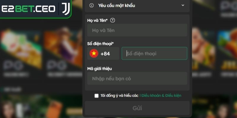 Điều kiện cần thiết để đăng ký E2Bet thành công
