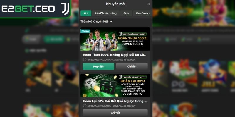 Tổng quan về các chương trình khuyến mãi E2Bet
